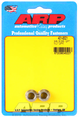 3/8in  ARP Polished Stainless Steel 12-pt Nut Kit