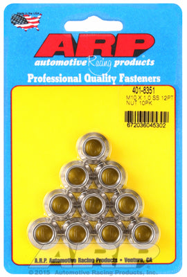 M10in  ARP Polished Stainless Steel 12-pt Nut Kit