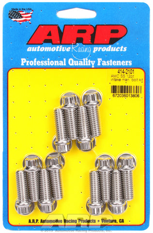 12-Pt Head Stainless Intake Manifold Bolts for AMC 290-343-390 cid, uses 3/8˝ socket