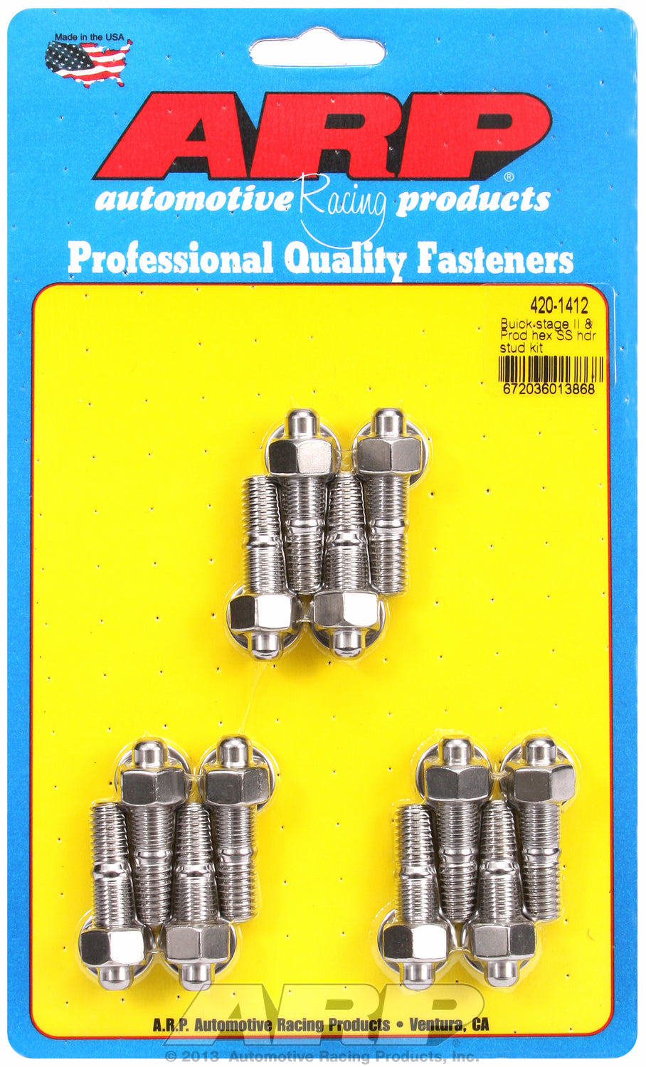 Header Stud Kit for Buick 3.8L V6 Stainless Hex Head