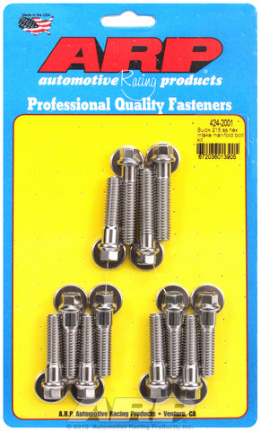 Hex Head Stainless Intake Manifold Bolts for Buick 215 cid, uses 3/8˝ socket