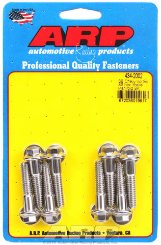 Hex Head Stainless Intake Manifold Bolts for Chevrolet 305-350 Vortec, fits most aftermarket alum. i