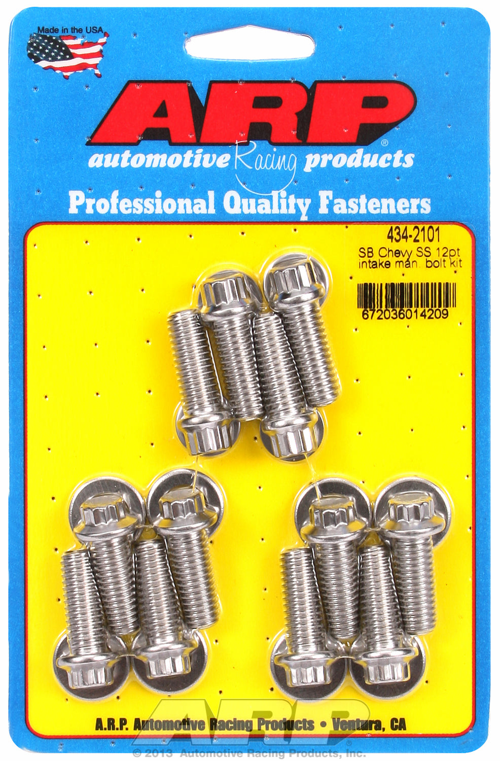12-Pt Head Stainless Intake Manifold Bolts for Chevrolet 265-400 cid, factory OEM, 1.000˝, 12 pieces