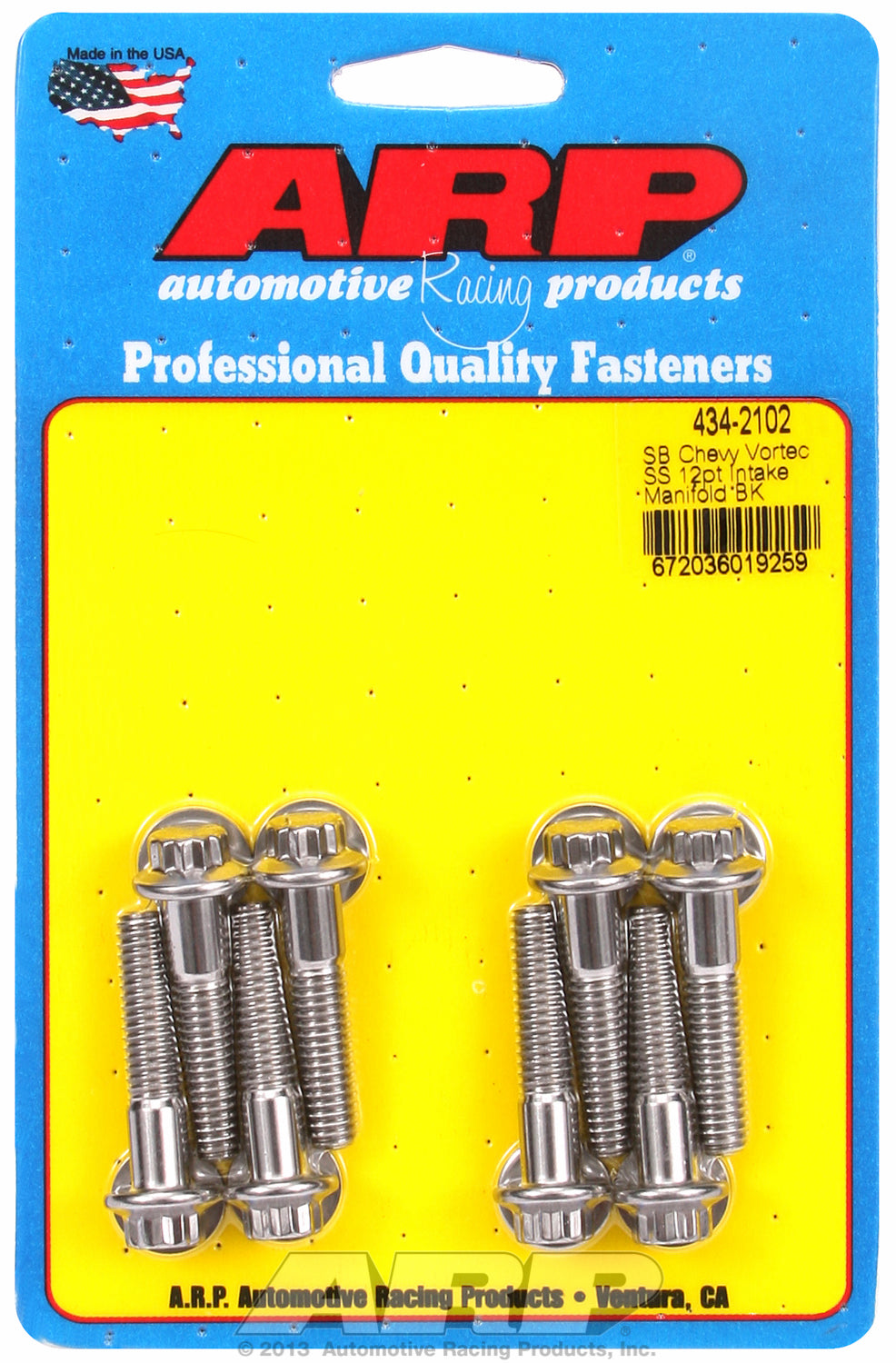12-Pt Head Stainless Intake Manifold Bolts for Chevrolet 305-350 Vortec, fits most aftermarket alum.