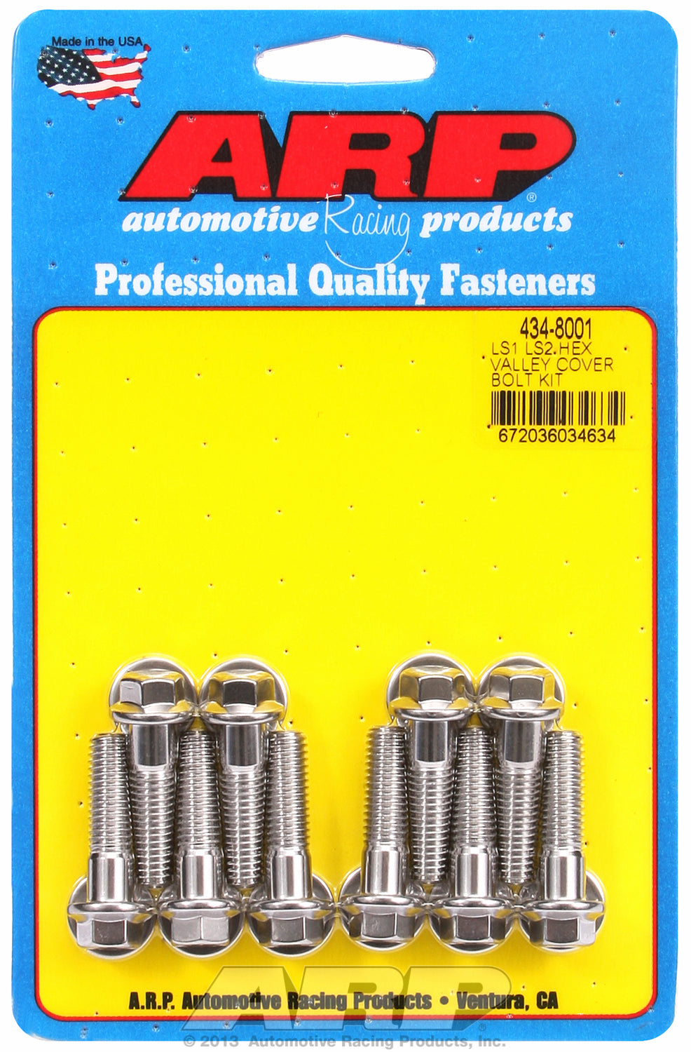 Hex Head Stainless Intake Manifold Bolts for Chevrolet Gen III/IV LS Series small block, valley cove