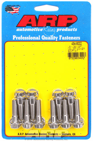 12-Pt Head Stainless Intake Manifold Bolts for Chevrolet Gen III/IV LS Series small block, valley co