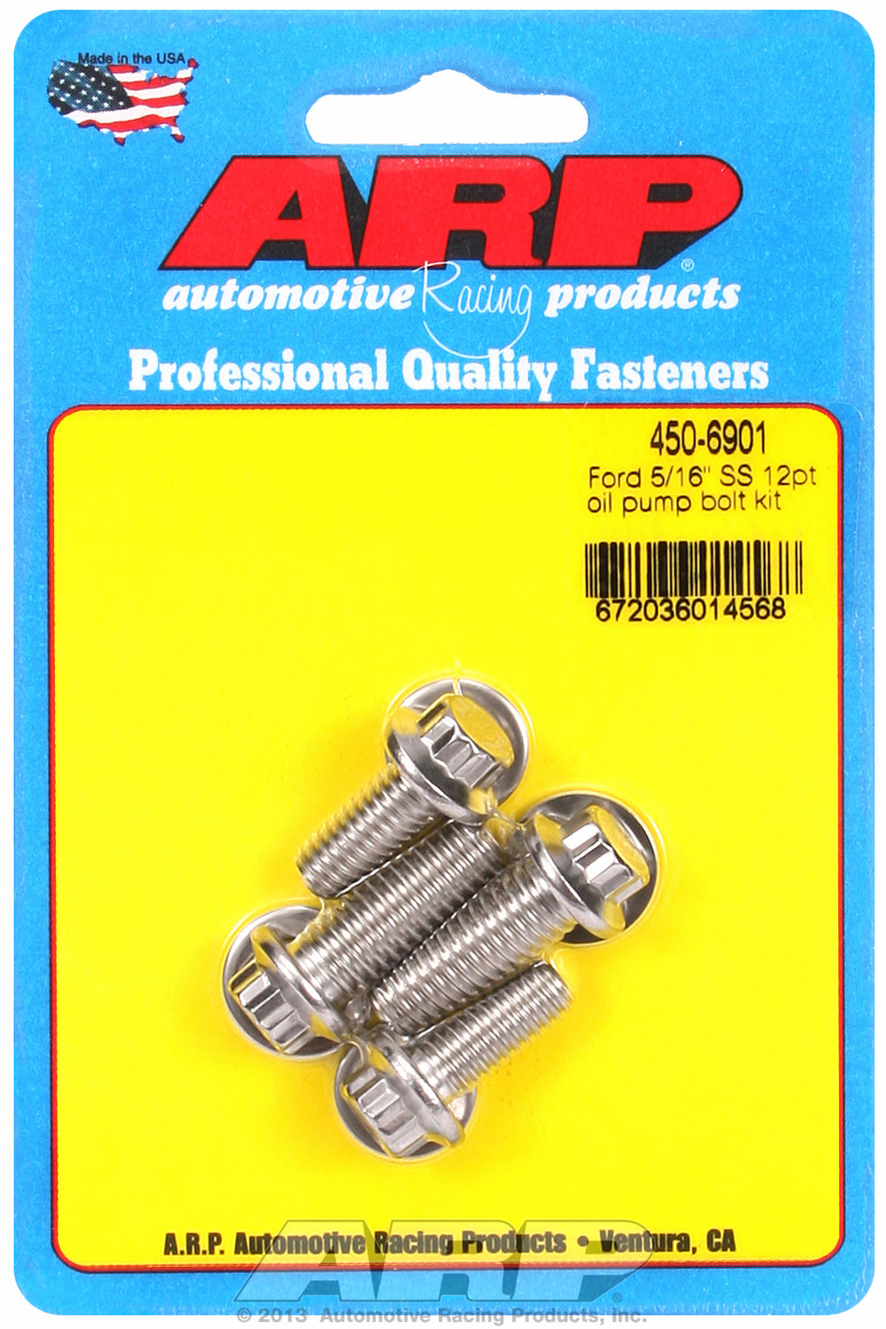 Oil Pump Bolt Kit for Ford 3/8˝ & 5/16˝ 4 piece bolt kit Stainless - 12-Pt Head
