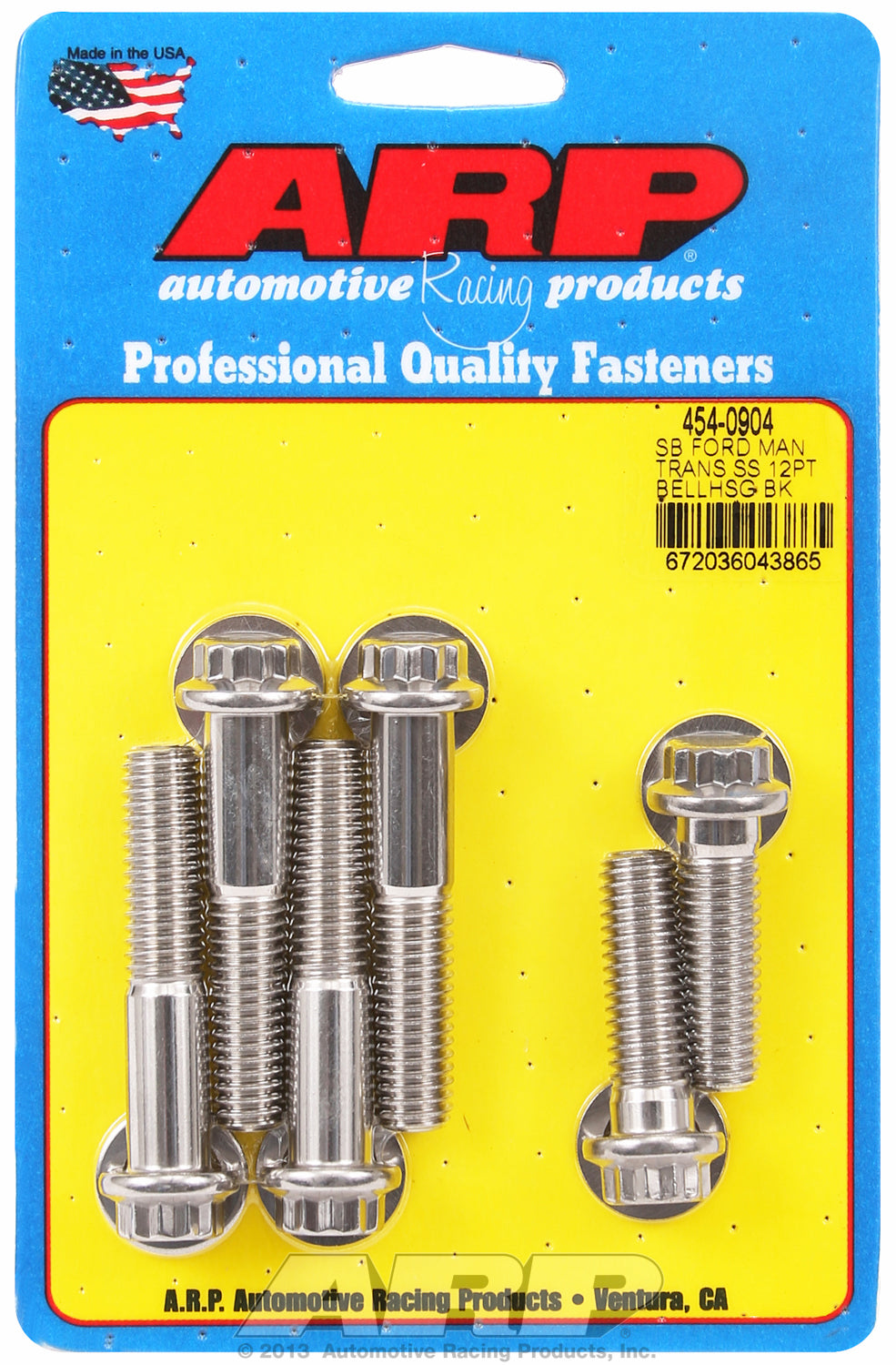 Bellhousing Bolt Kit for Ford 289-302-351W small block - Manual Transmission Stainless 12-Pt Head