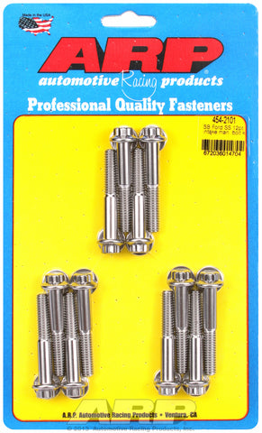 12-Pt Head Stainless Intake Manifold Bolts for Ford 260-289-302, 351W, uses 3/8˝ socket