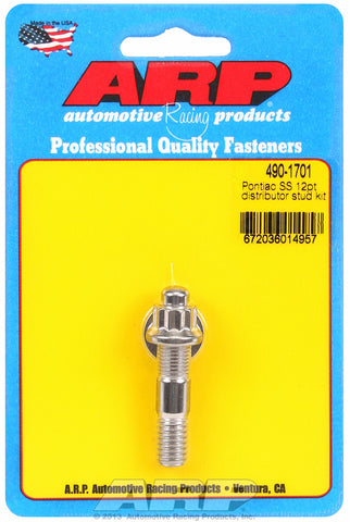 Distributor Stud Kit for Pontiac Stainless - 12-Pt Head
