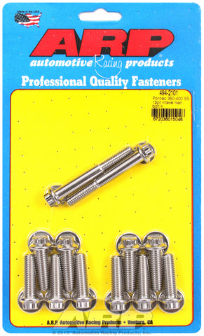 12-Pt Head Stainless Intake Manifold Bolts for Pontiac 350-455 cid, uses 3/8˝ socket