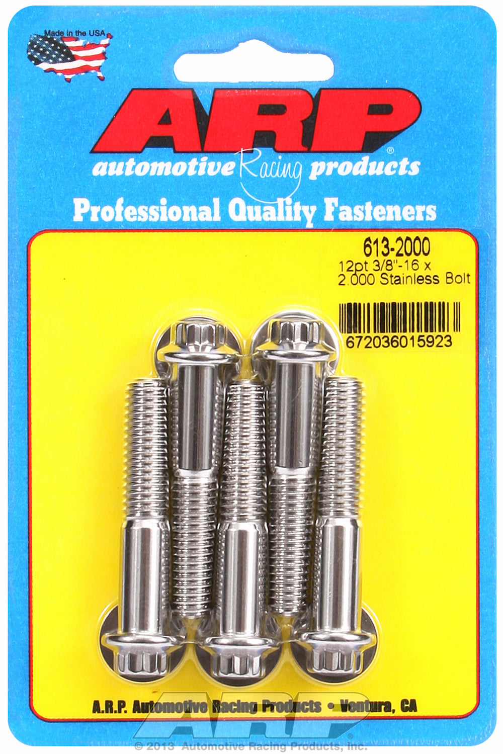 3/8-16 x 2.000 12pt SS bolts