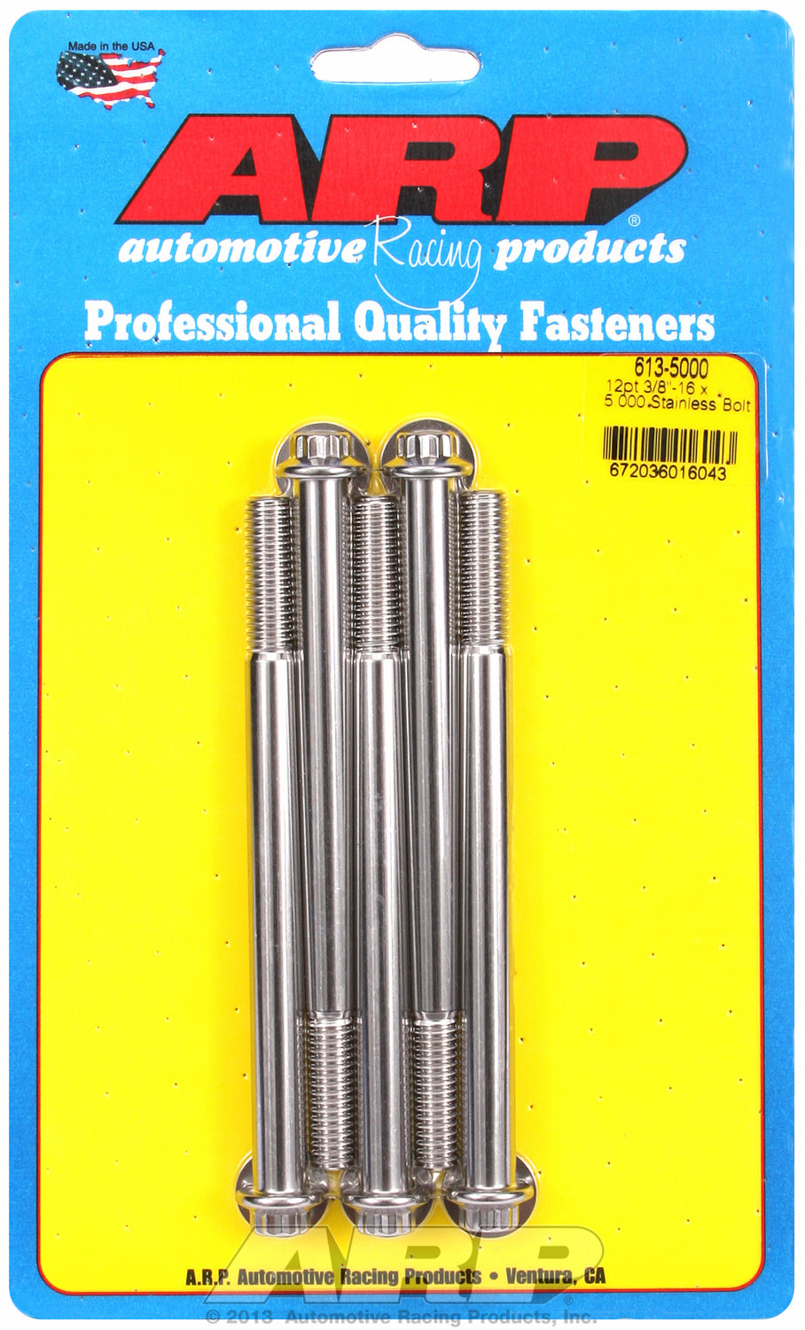 3/8-16 x 5.000 12pt SS bolts