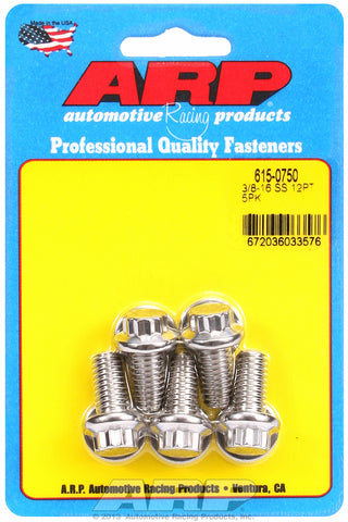 3/8-16 x 0.750 12pt 7/16 wrenching SS bolts