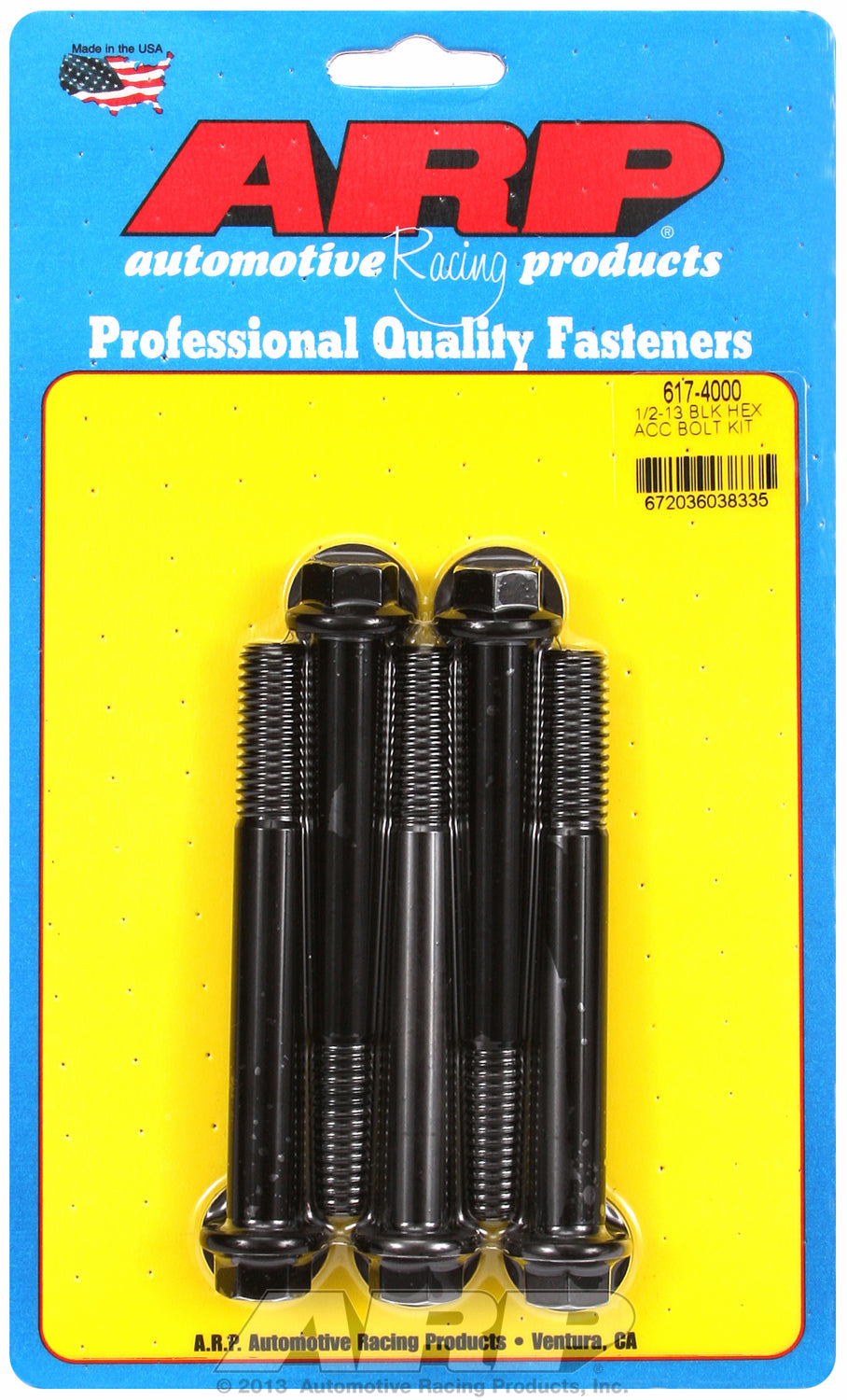 1/2-13 x 4.000 hex black oxide bolts