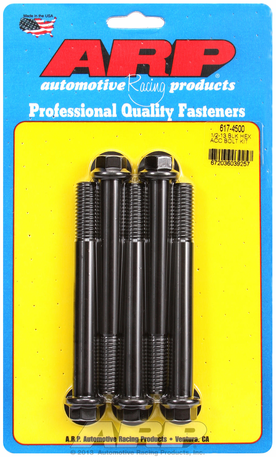 1/2-13 x 4.500 hex black oxide bolts