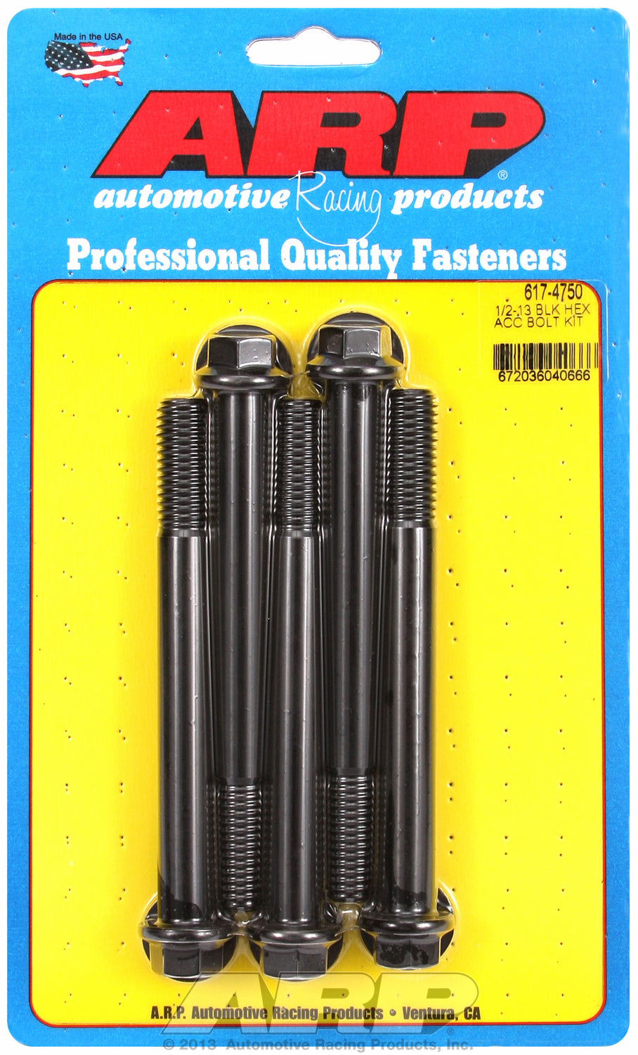 1/2-13 x 4.750 hex black oxide bolts