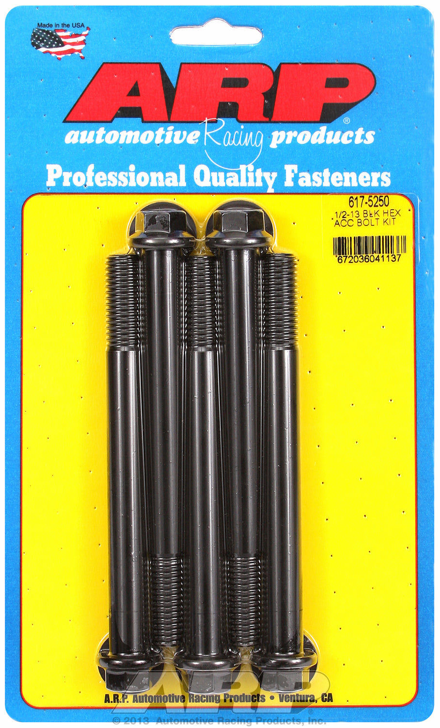 1/2-13 x 5.250 hex black oxide bolts