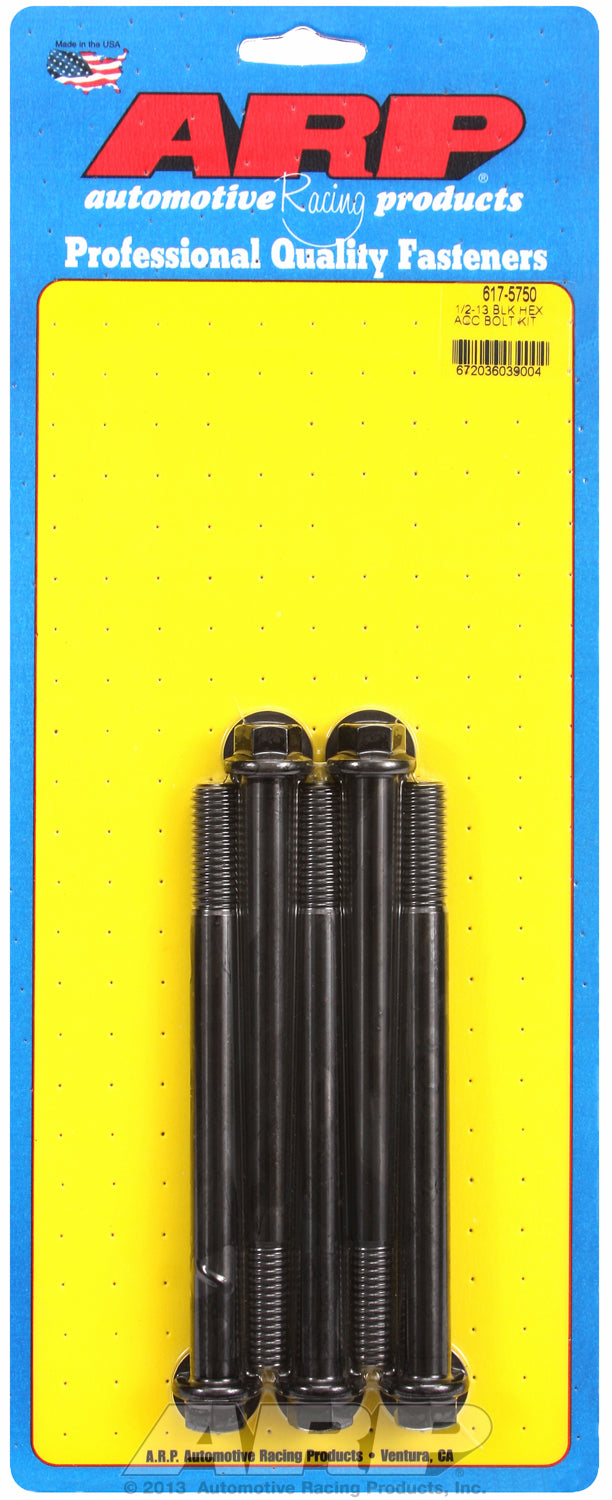 1/2-13 x 5.750 hex black oxide bolts