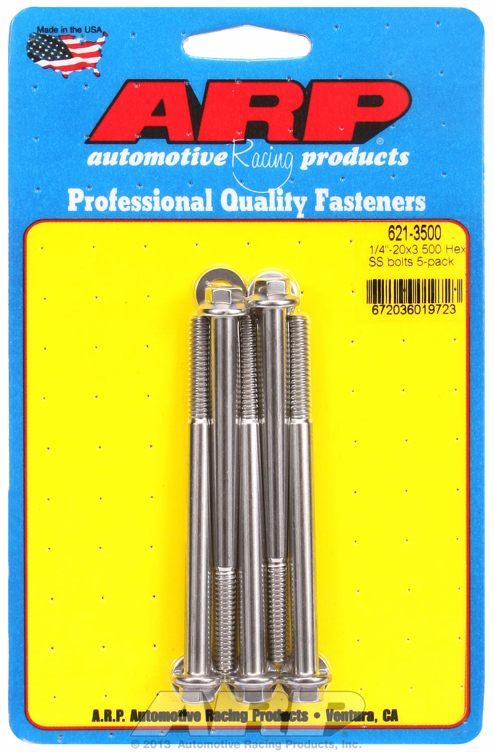 1/4-20 x 3.500 hex SS bolts