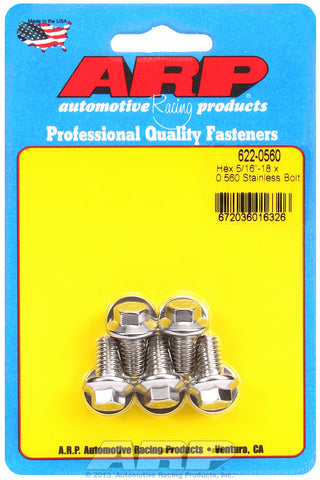 5/16-18 x 0.560 hex SS bolts