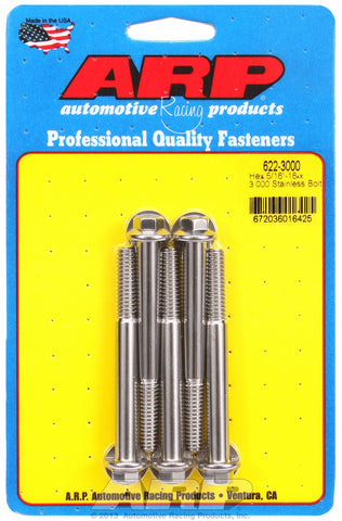 5/16-18 x 3.000 hex SS bolts