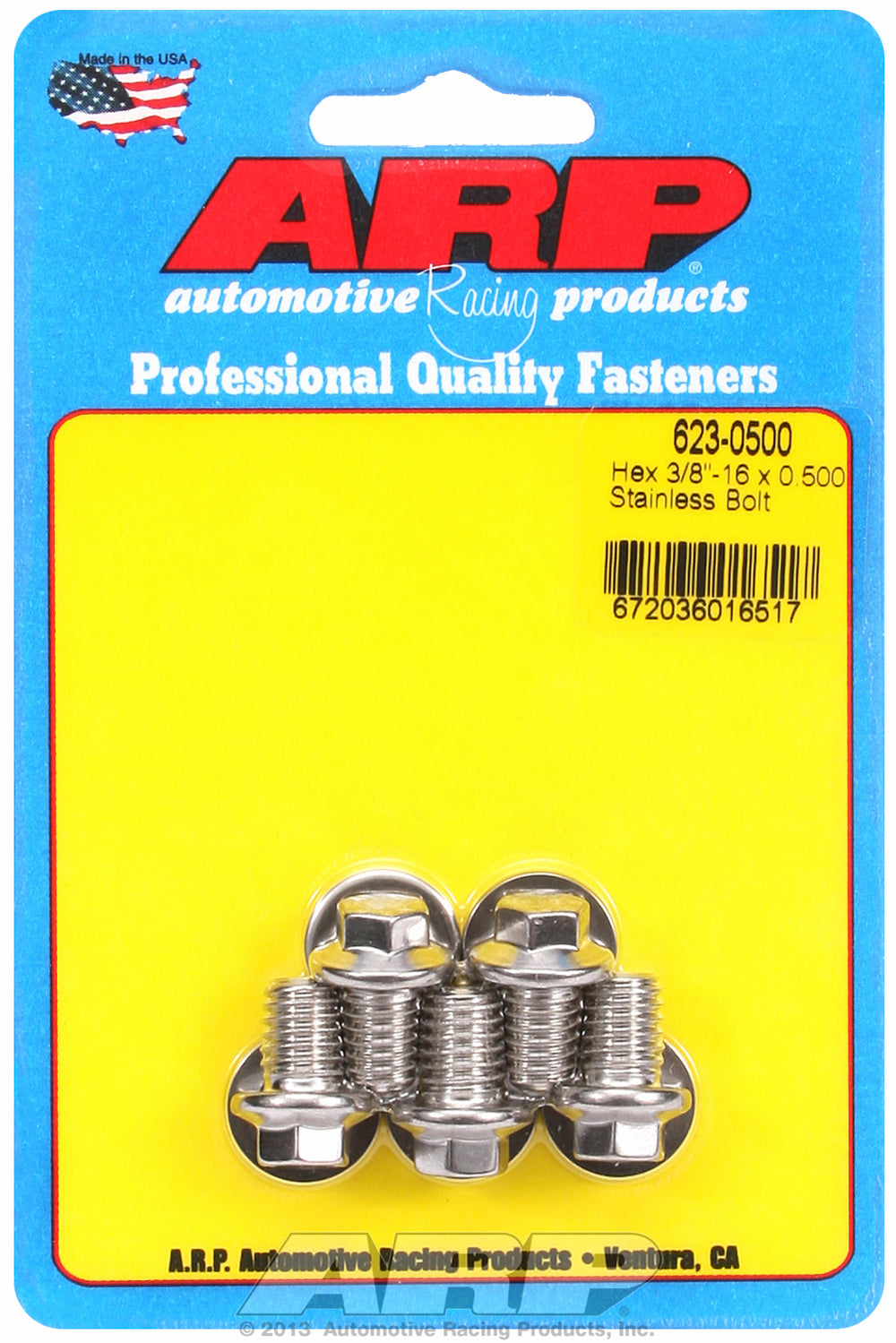 3/8-16 x 0.500 hex SS bolts