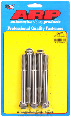7/16-14 X 4.000 hex 1/2 wrenching SS bolts