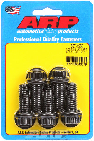 1/2-13 x 1.250 12pt black oxide bolts