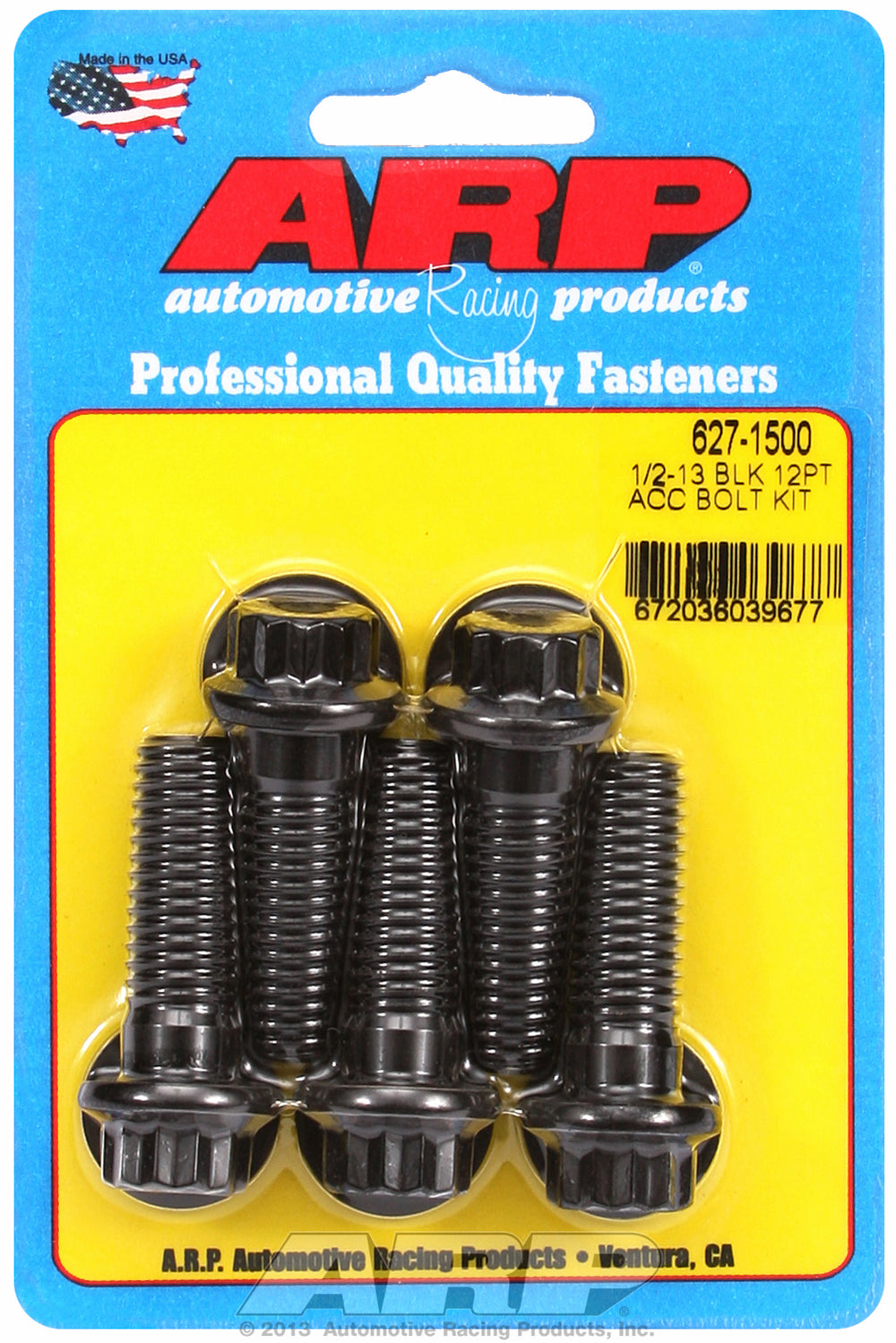 1/2-13 x 1.500 12pt black oxide bolts