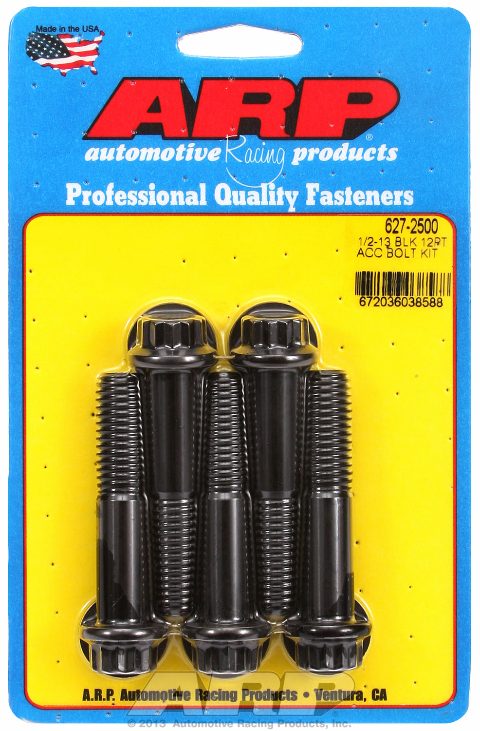 1/2-13 x 2.500 12pt black oxide bolts