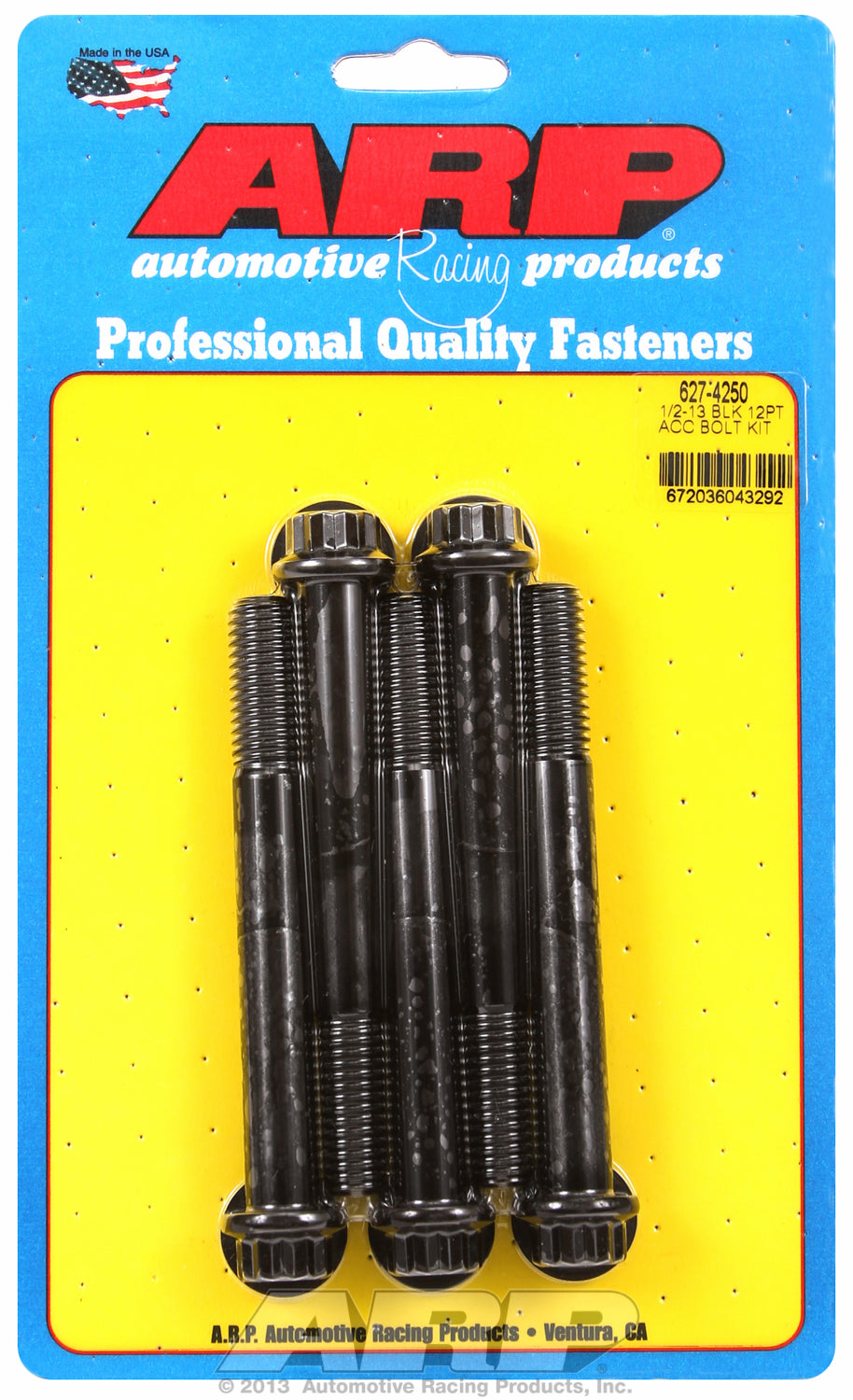 1/2-13 x 4.250 12pt black oxide bolts