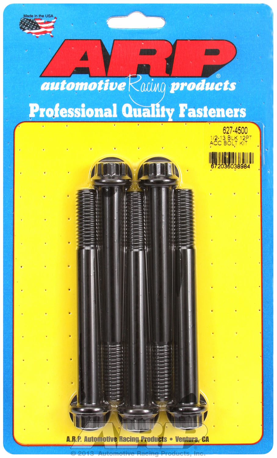 1/2-13 x 4.500 12pt black oxide bolts