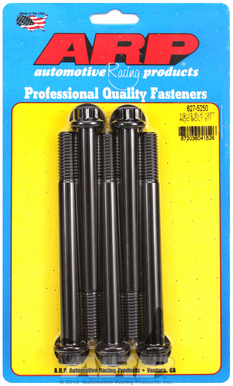 1/2-13 x 5.250 12pt black oxide bolts