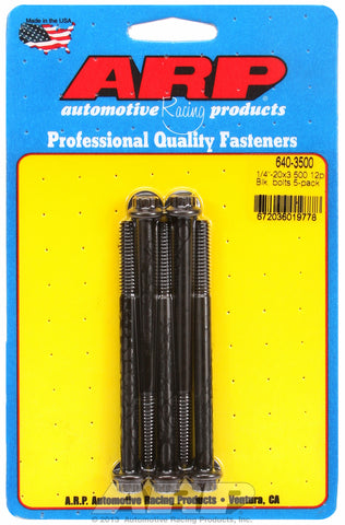 1/4-20 x 3.500 12pt black oxide bolts