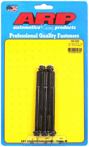 1/4-20 x 4.000 12pt black oxide bolts