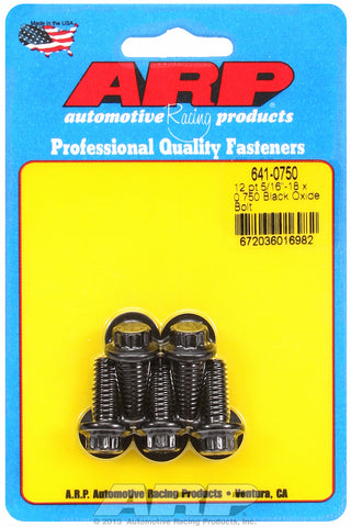 5/16-18 x 0.750 12pt black oxide bolts
