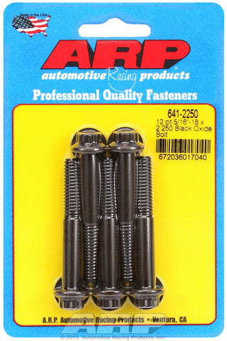 5/16-18 x 2.250 12pt black oxide bolts