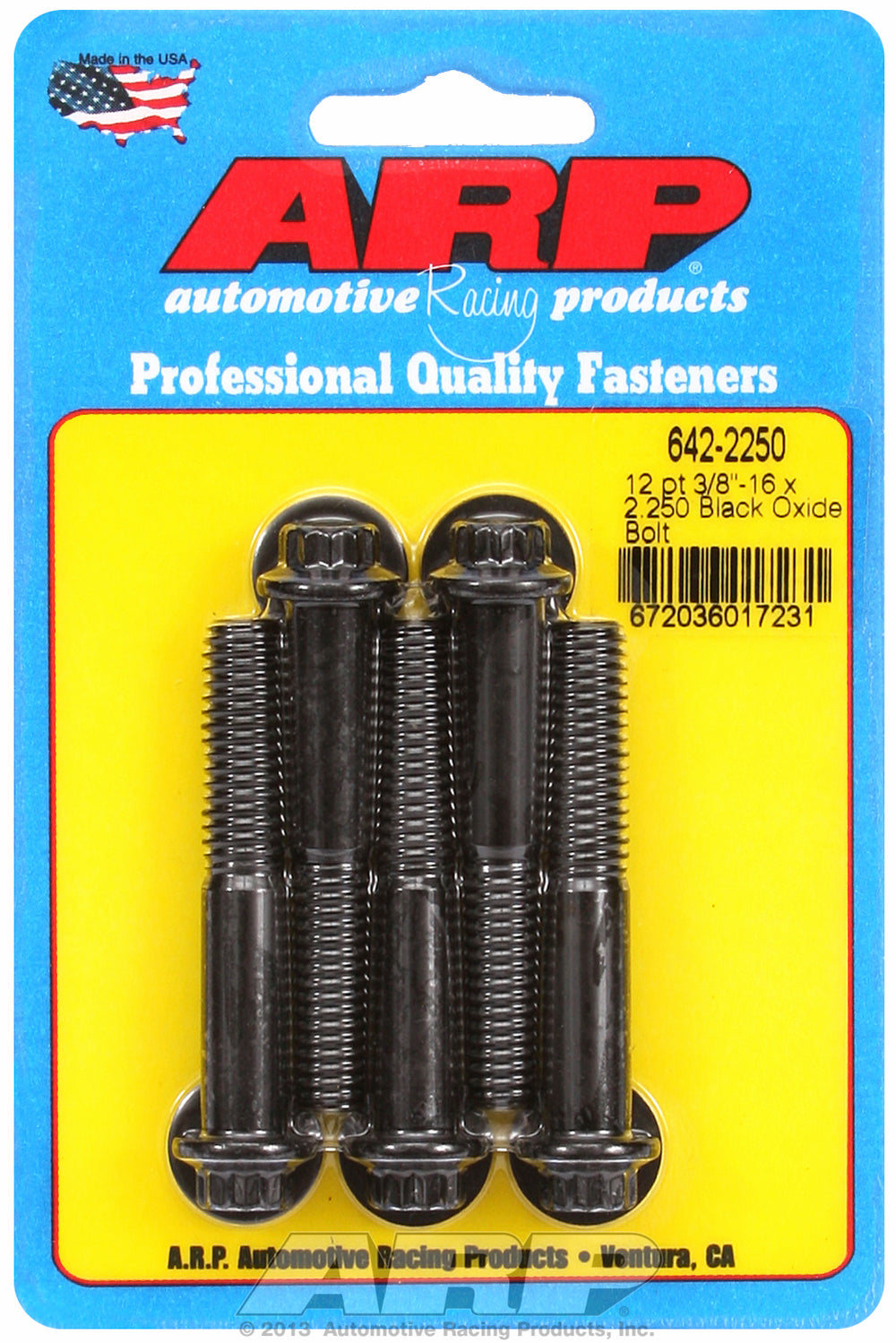 3/8-16 x 2.250 12pt black oxide bolts