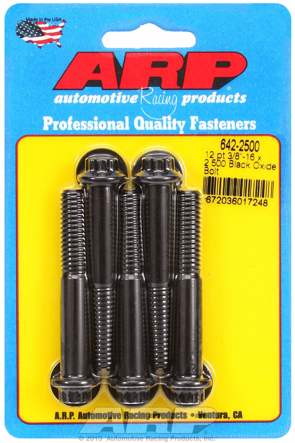 3/8-16 x 2.500 12pt black oxide bolts