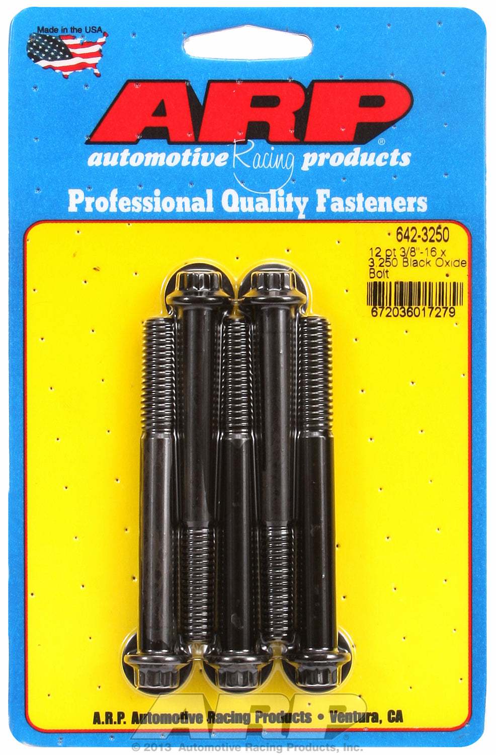 3/8-16 x 3.250 12pt black oxide bolts