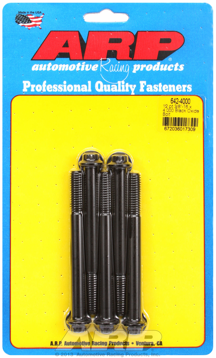 3/8-16 x 4.000 12pt black oxide bolts