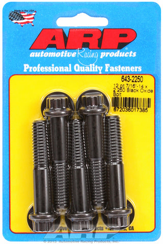 7/16-14 x 2.250 12pt black oxide bolts