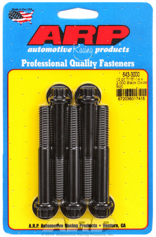 7/16-14 x 3.000 12pt black oxide bolts