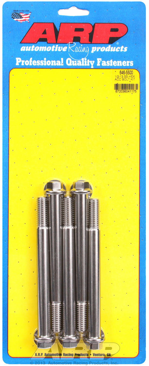 1/2-13 x 5.500 hex SS bolts