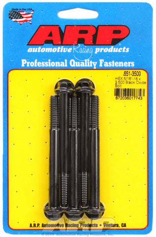 5/16-18 X 3.500 hex black oxide bolts