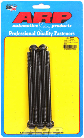 5/16-18 X 5.000 hex black oxide bolts