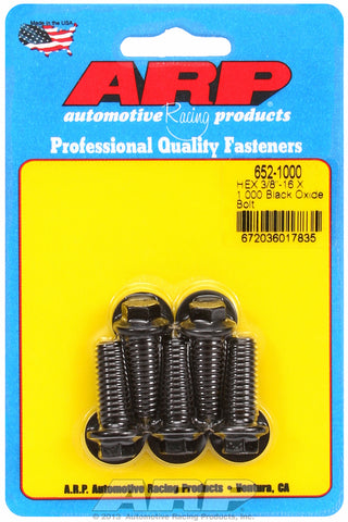 3/8-16 X 1.000 hex black oxide bolts