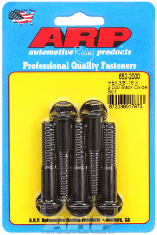 3/8-16 X 2.000 hex black oxide bolts