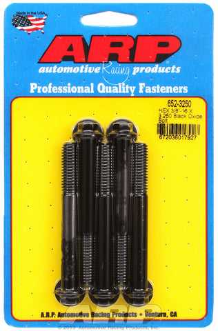 3/8-16 X 3.250 hex black oxide bolts